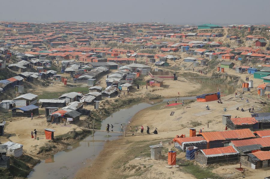 View on a refugee camp in Bangladesh