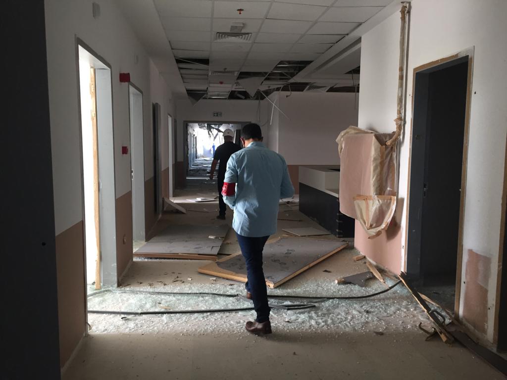Zerstörtes Krankenhaus nach Explosion in Beirut