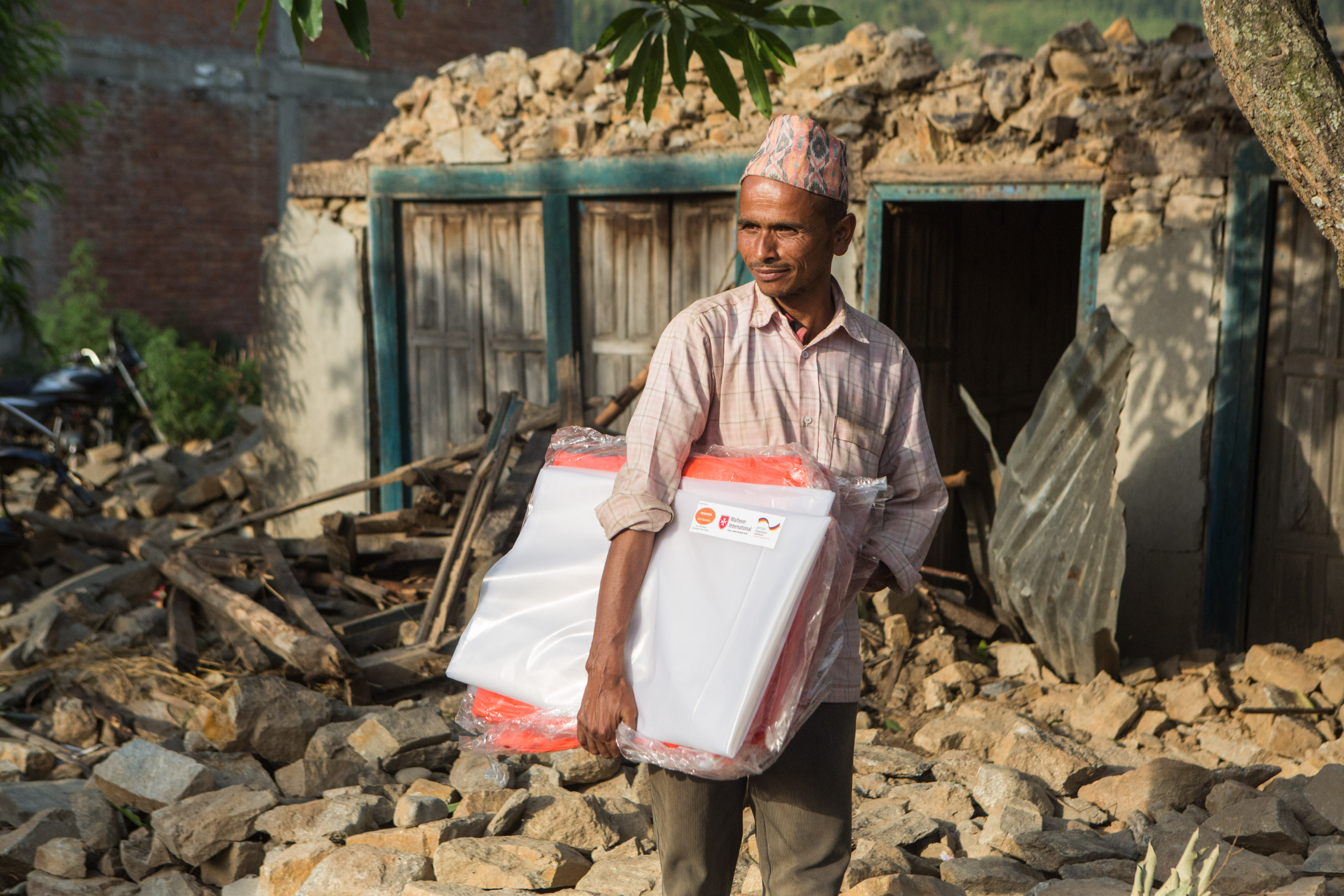 Malteser International provided vital aid materials to over 70,000 people following the earthquake. Credit: Jana Asenbrennerova