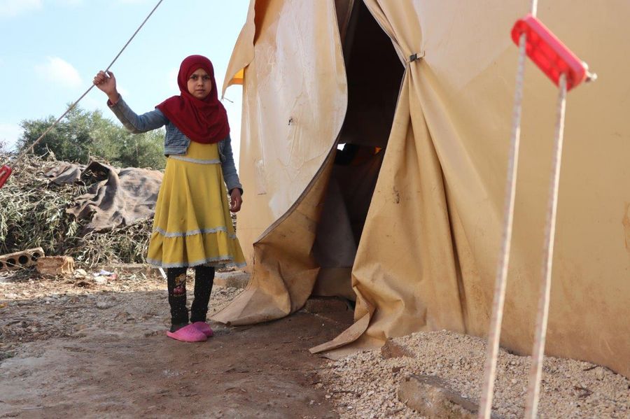 Areej sleeps in the tent for fear of aftershocks.