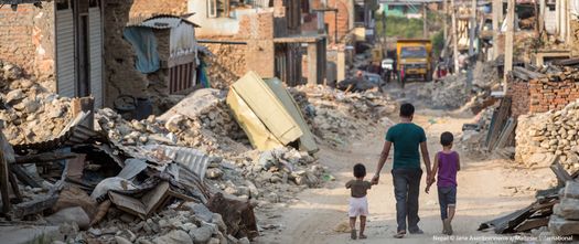 Verwüstung nach Erdbeben in Nepal