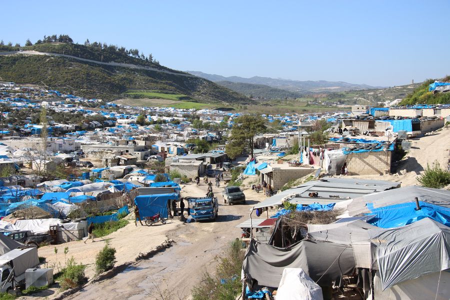 Accommodations in a refugee camp
