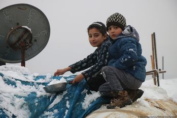 Schnee in Camps in Syrien