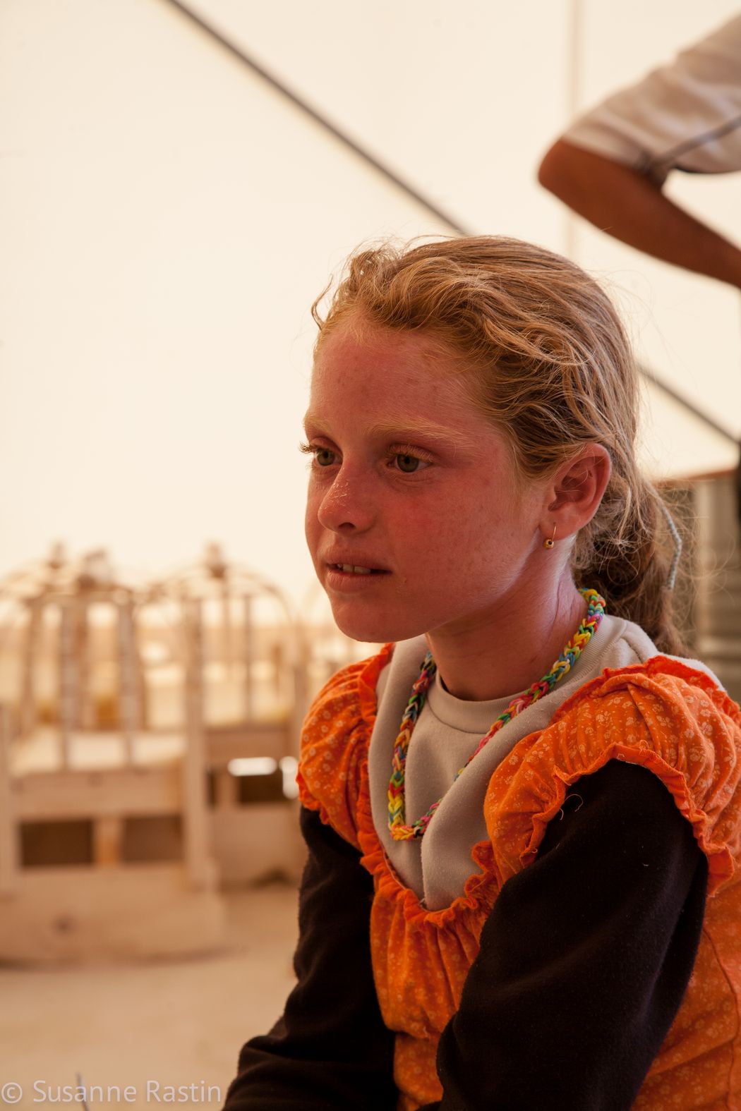 Ten-year-old Zina has lived with her family in the Bersevi II refugee camp for seven months. 